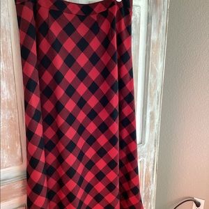 Talbots Red Buffalo Plaid maxi skirt